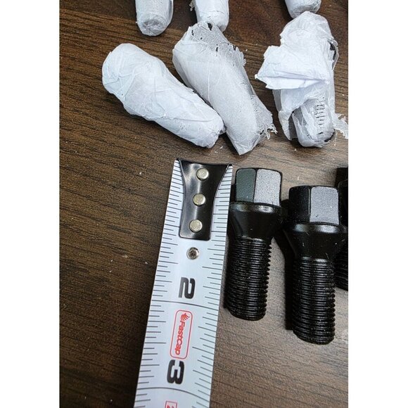 Wheel Accessories Parts Set of 20 Black 14x1.25 Lug Bolts Install Kit Cone Seat - Picture 3 of 5